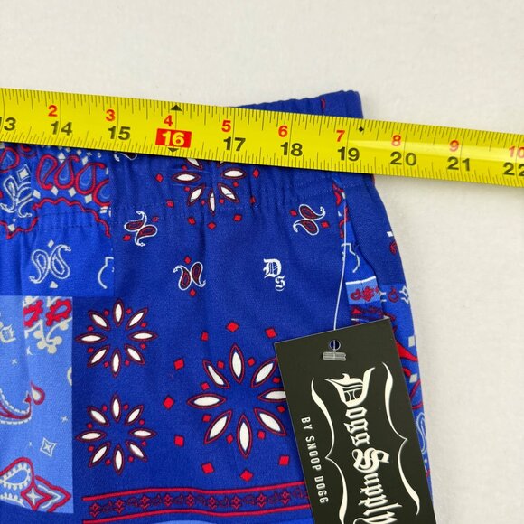 NWT Dogg Supply By Snoop Dogg Mens Set Blue Stretch Woven Shirt & Shorts Size XL - Picture 11 of 16